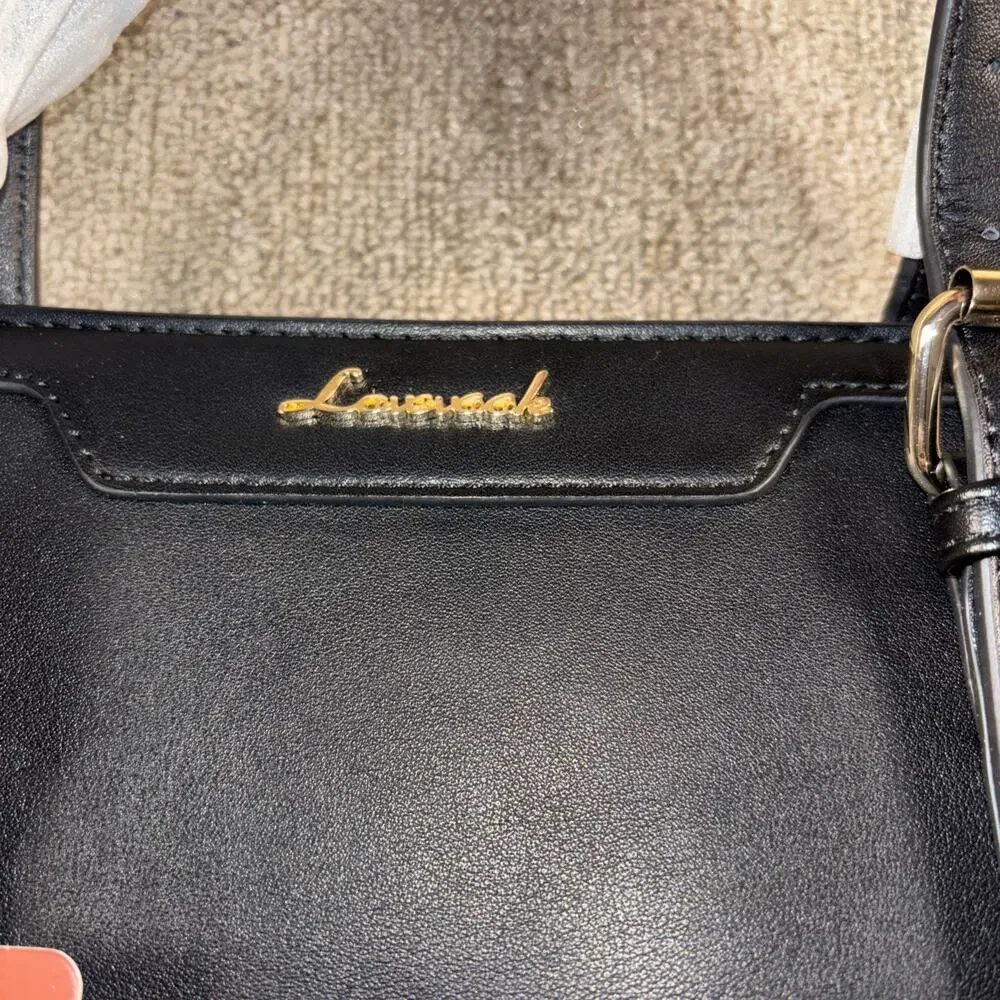 Lovevook Black Leather Satchel Shoulder Bag New With Tags Black Laptop Extra Bag
